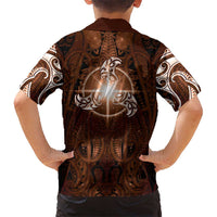 New Zealand Matariki Tupuanuku Family Matching Puletasi and Hawaiian Shirt Maori Moko Brown Galaxy LT05 - Polynesian Pride
