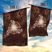 New Zealand Matariki Tupuanuku Garden Flag Maori Moko Brown Galaxy LT05 - Polynesian Pride