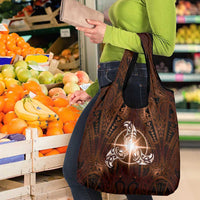 New Zealand Matariki Tupuanuku Grocery Bag Maori Moko Brown Galaxy LT05 - Polynesian Pride