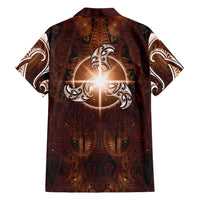 New Zealand Matariki Tupuanuku Hawaiian Shirt Maori Moko Brown Galaxy LT05 - Polynesian Pride