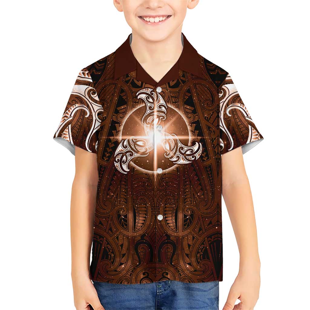 New Zealand Matariki Tupuanuku Hawaiian Shirt Maori Moko Brown Galaxy LT05 - Polynesian Pride