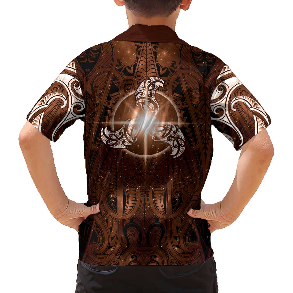 New Zealand Matariki Tupuanuku Hawaiian Shirt Maori Moko Brown Galaxy LT05 - Polynesian Pride