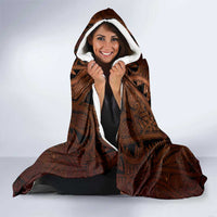 New Zealand Matariki Tupuanuku Hooded Blanket Maori Moko Brown Galaxy LT05 - Polynesian Pride