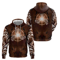 New Zealand Matariki Tupuanuku Hoodie Maori Moko Brown Galaxy LT05 - Polynesian Pride