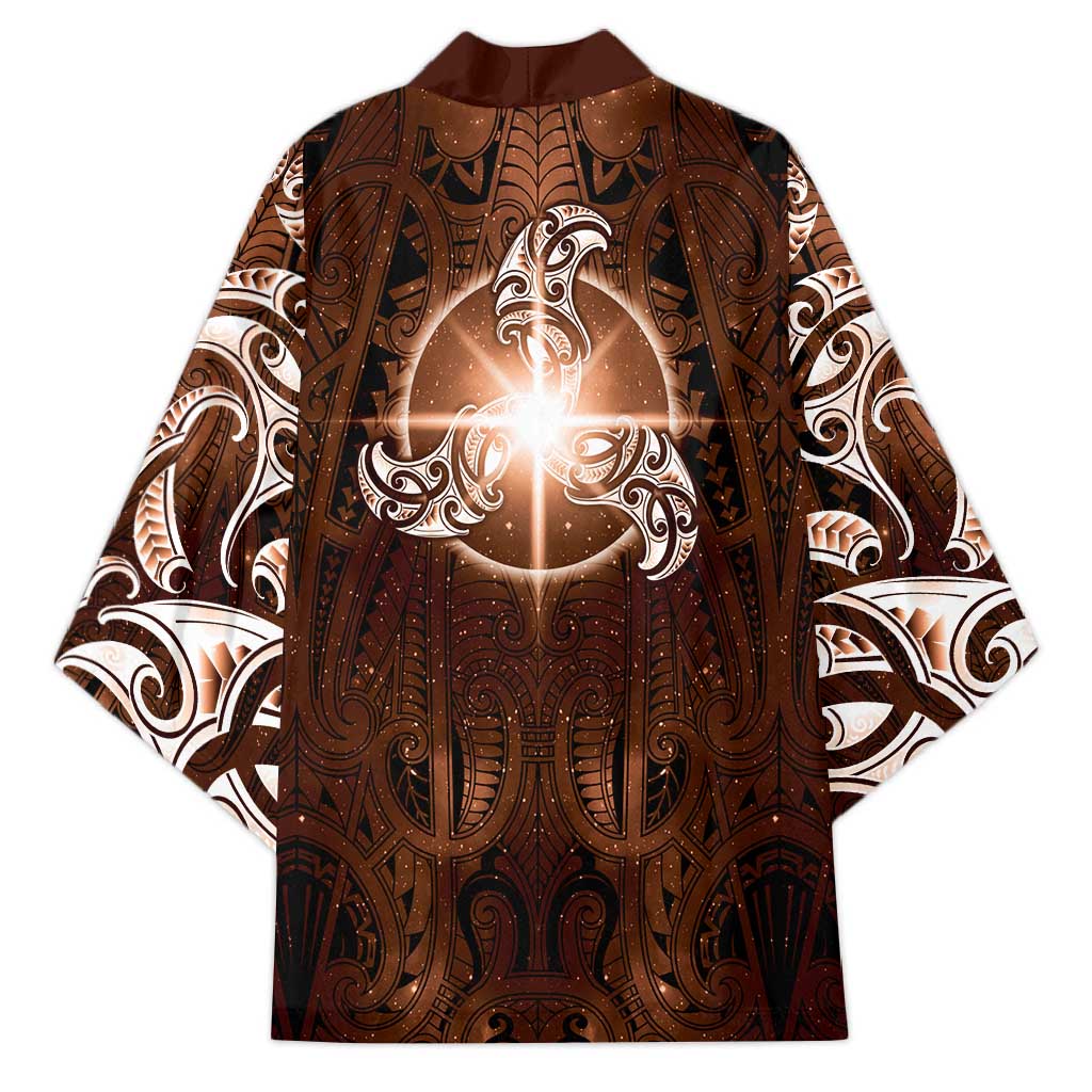 New Zealand Matariki Tupuanuku Kimono Maori Moko Brown Galaxy LT05 - Polynesian Pride