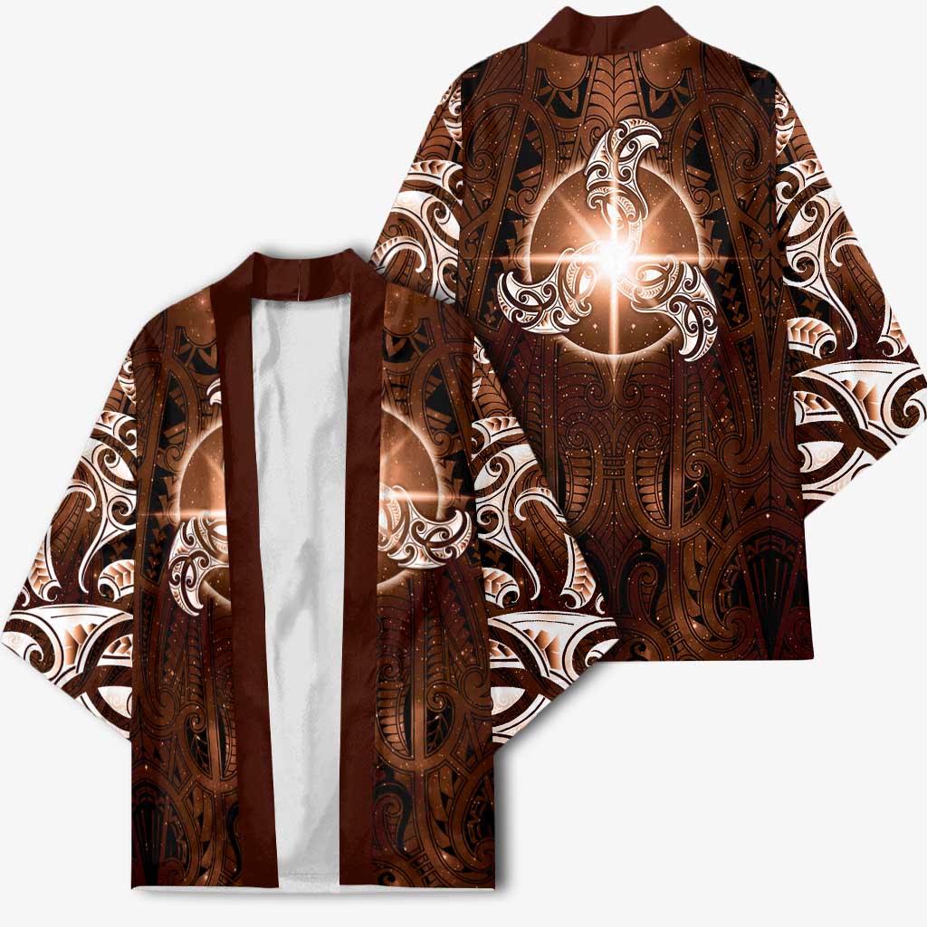 New Zealand Matariki Tupuanuku Kimono Maori Moko Brown Galaxy LT05 - Polynesian Pride