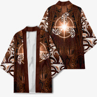New Zealand Matariki Tupuanuku Kimono Maori Moko Brown Galaxy LT05 - Polynesian Pride