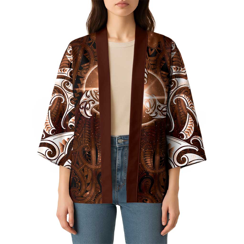 New Zealand Matariki Tupuanuku Kimono Maori Moko Brown Galaxy LT05 - Polynesian Pride