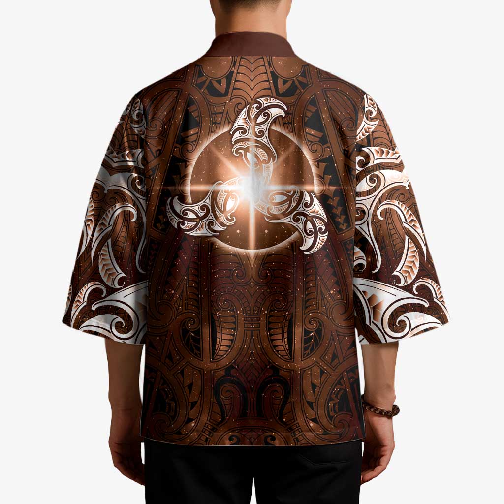 New Zealand Matariki Tupuanuku Kimono Maori Moko Brown Galaxy LT05 - Polynesian Pride