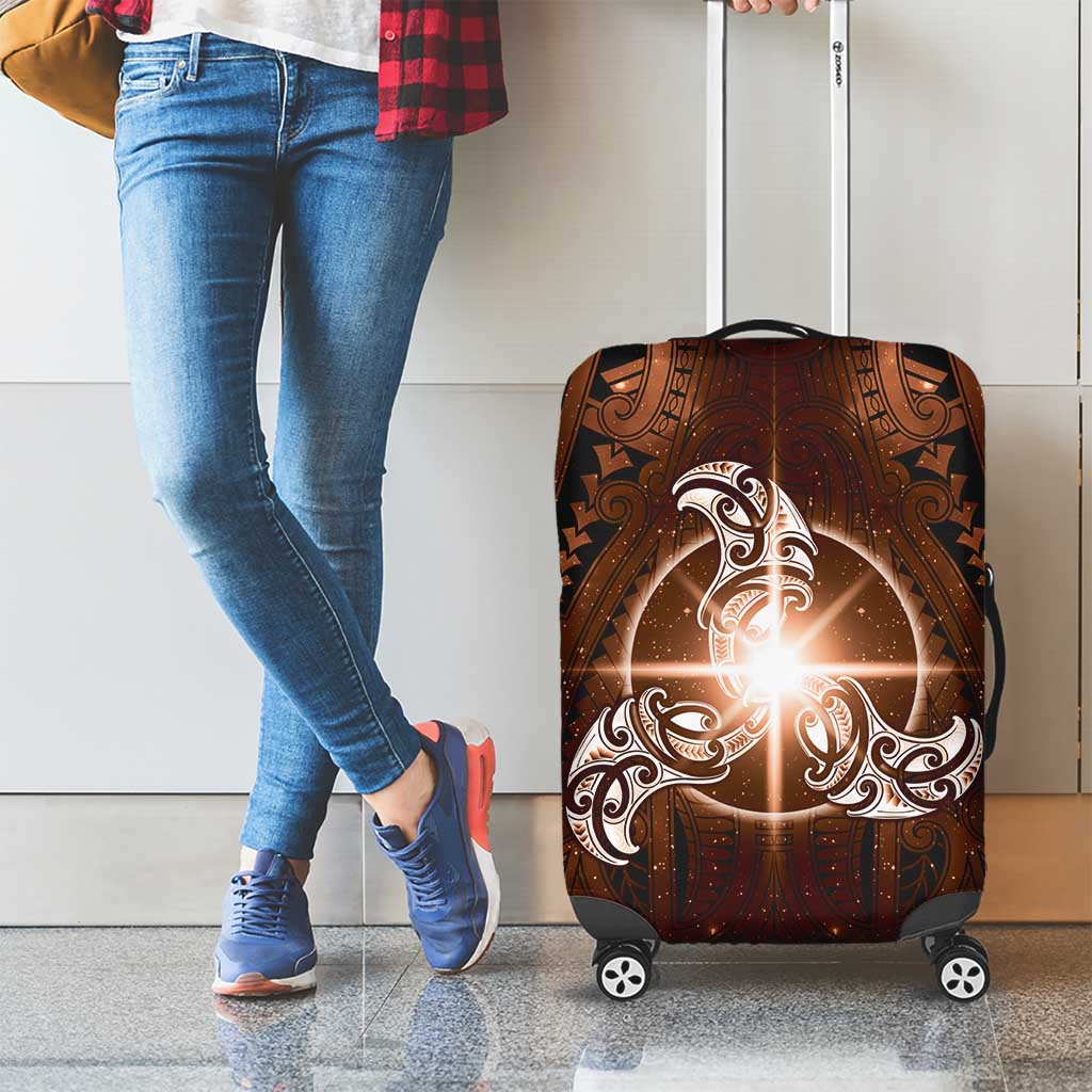 New Zealand Matariki Tupuanuku Luggage Cover Maori Moko Brown Galaxy LT05 - Polynesian Pride