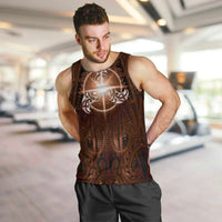 New Zealand Matariki Tupuanuku Men Tank Top Maori Moko Brown Galaxy LT05 Brown - Polynesian Pride