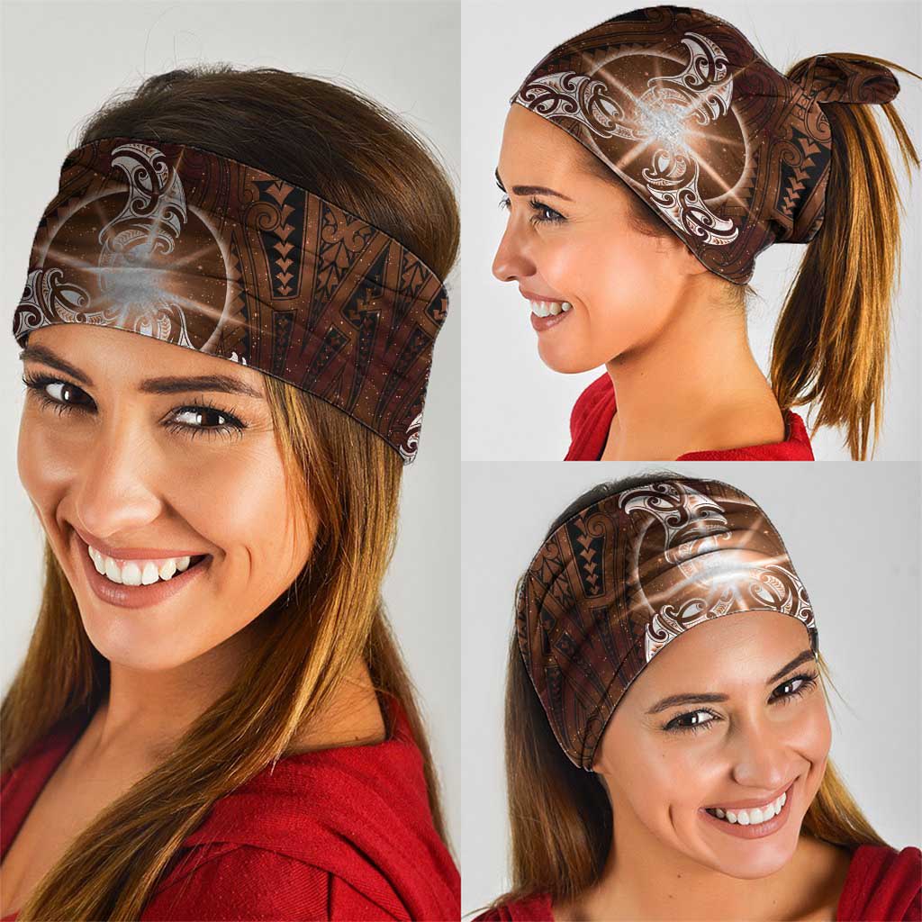 New Zealand Matariki Tupuanuku Neck Gaiter Maori Moko Brown Galaxy LT05 - Polynesian Pride