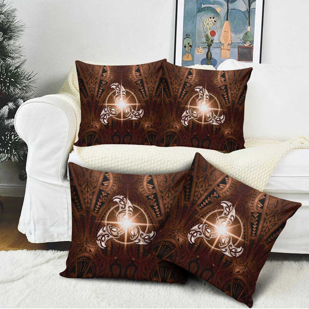 New Zealand Matariki Tupuanuku Pillow Cover Maori Moko Brown Galaxy LT05 - Polynesian Pride