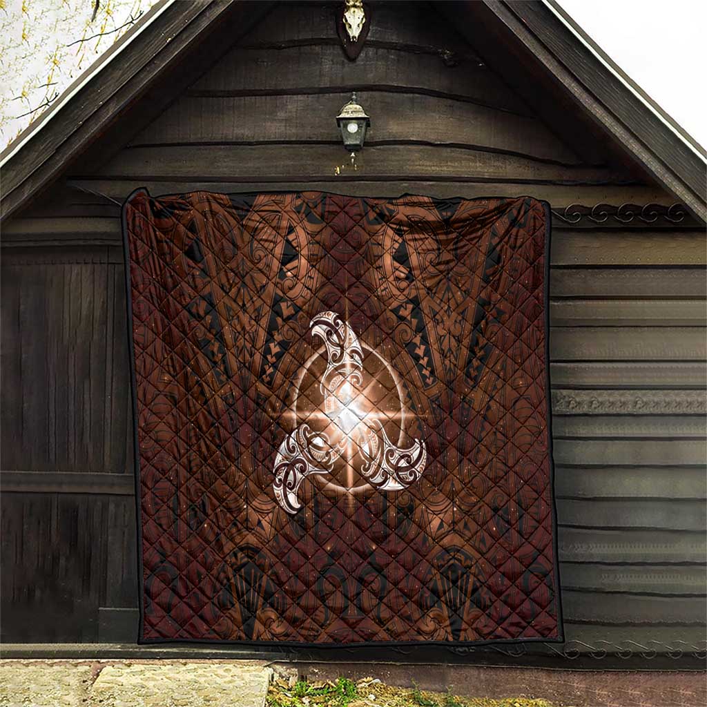New Zealand Matariki Tupuanuku Quilt Maori Moko Brown Galaxy LT05 - Polynesian Pride