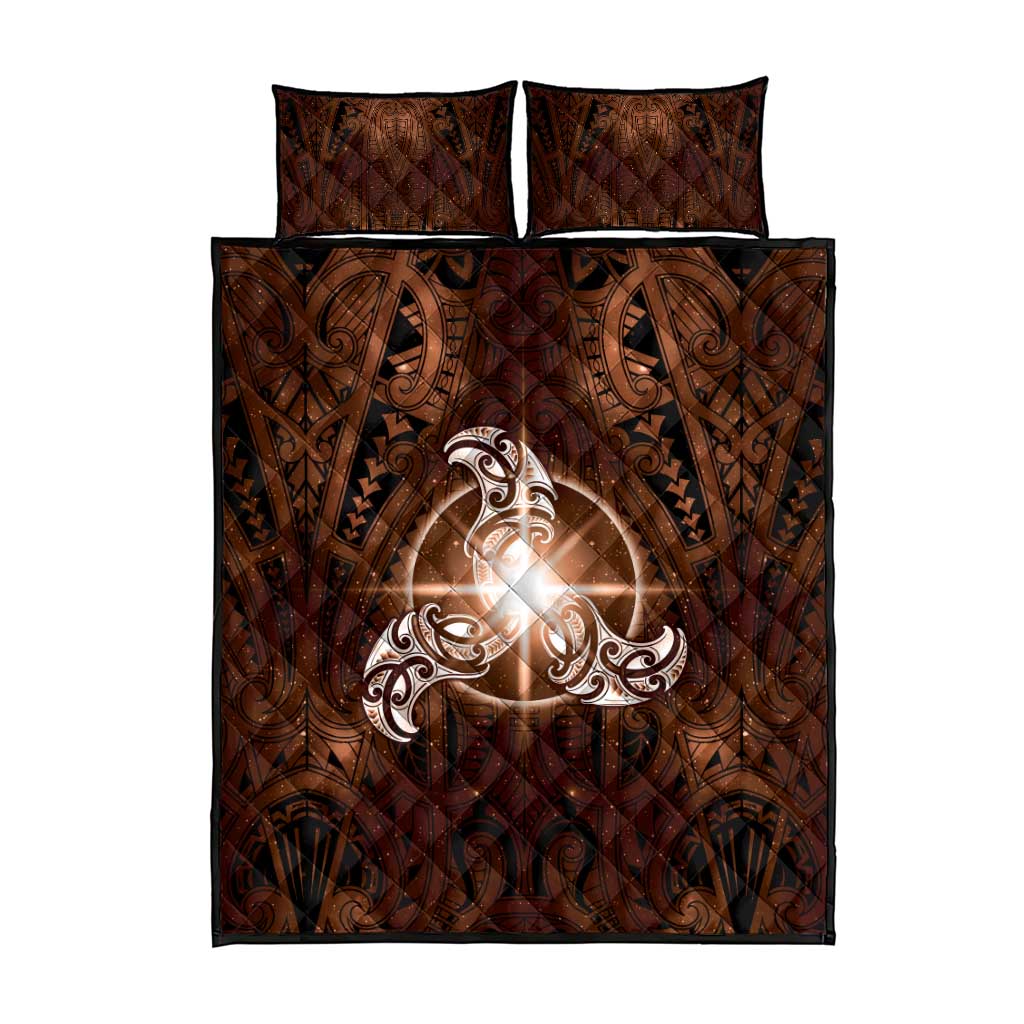 New Zealand Matariki Tupuanuku Quilt Bed Set Maori Moko Brown Galaxy LT05 - Polynesian Pride