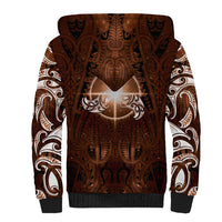 New Zealand Matariki Tupuanuku Sherpa Hoodie Maori Moko Brown Galaxy