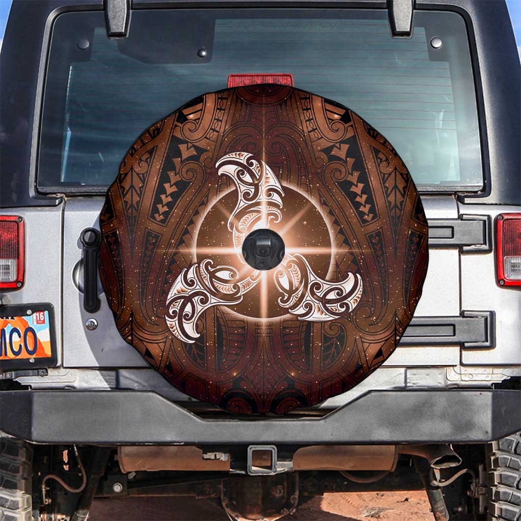 New Zealand Matariki Tupuanuku Spare Tire Cover Maori Moko Brown Galaxy