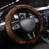 New Zealand Matariki Tupuanuku Steering Wheel Cover Maori Moko Brown Galaxy LT05 Universal Fit Brown - Polynesian Pride