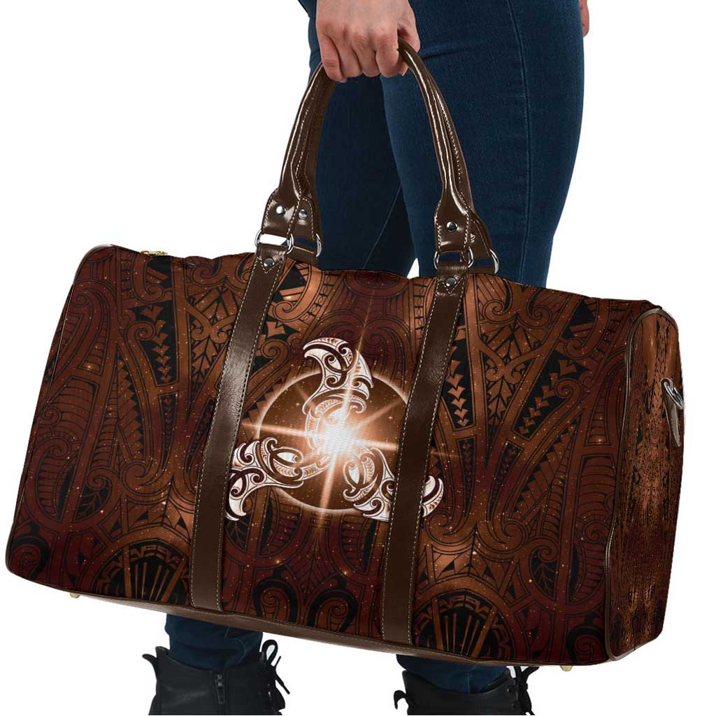 New Zealand Matariki Tupuanuku Travel Bag Maori Moko Brown Galaxy LT05 - Polynesian Pride