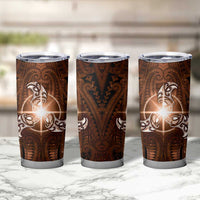 New Zealand Matariki Tupuanuku Tumbler Cup Maori Moko Brown Galaxy LT05 - Polynesian Pride