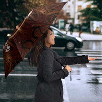 New Zealand Matariki Tupuanuku Umbrella Maori Moko Brown Galaxy LT05 - Polynesian Pride