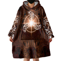 New Zealand Matariki Tupuanuku Wearable Blanket Hoodie Maori Moko Brown Galaxy
