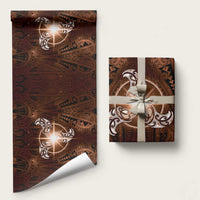 New Zealand Matariki Tupuanuku Wrapping Paper Maori Moko Brown Galaxy LT05 58" × 23" Brown - Polynesian Pride