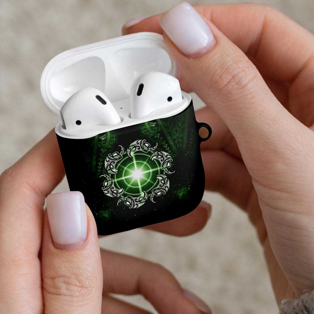New Zealand Matariki Tupuarangi AirPods Case Maori Moko Green Galaxy LT05 - Polynesian Pride
