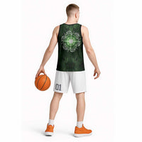 New Zealand Matariki Tupuarangi Basketball Jersey Maori Moko Green Galaxy LT05 - Polynesian Pride