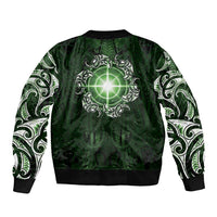 New Zealand Matariki Tupuarangi Bomber Jacket Maori Moko Green Galaxy