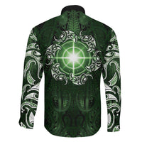 New Zealand Matariki Tupuarangi Family Matching Puletasi and Hawaiian Shirt Maori Moko Green Galaxy LT05 - Polynesian Pride