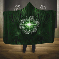New Zealand Matariki Tupuarangi Hooded Blanket Maori Moko Green Galaxy LT05 - Polynesian Pride