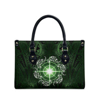 New Zealand Matariki Tupuarangi Leather Bag Maori Moko Green Galaxy LT05 - Polynesian Pride
