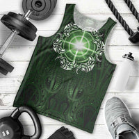 New Zealand Matariki Tupuarangi Men Tank Top Maori Moko Green Galaxy LT05 - Polynesian Pride