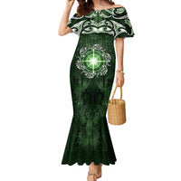 New Zealand Matariki Tupuarangi Mermaid Dress Maori Moko Green Galaxy