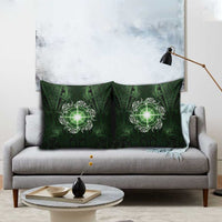 New Zealand Matariki Tupuarangi Pillow Cover Maori Moko Green Galaxy