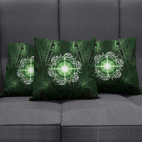 New Zealand Matariki Tupuarangi Pillow Cover Maori Moko Green Galaxy