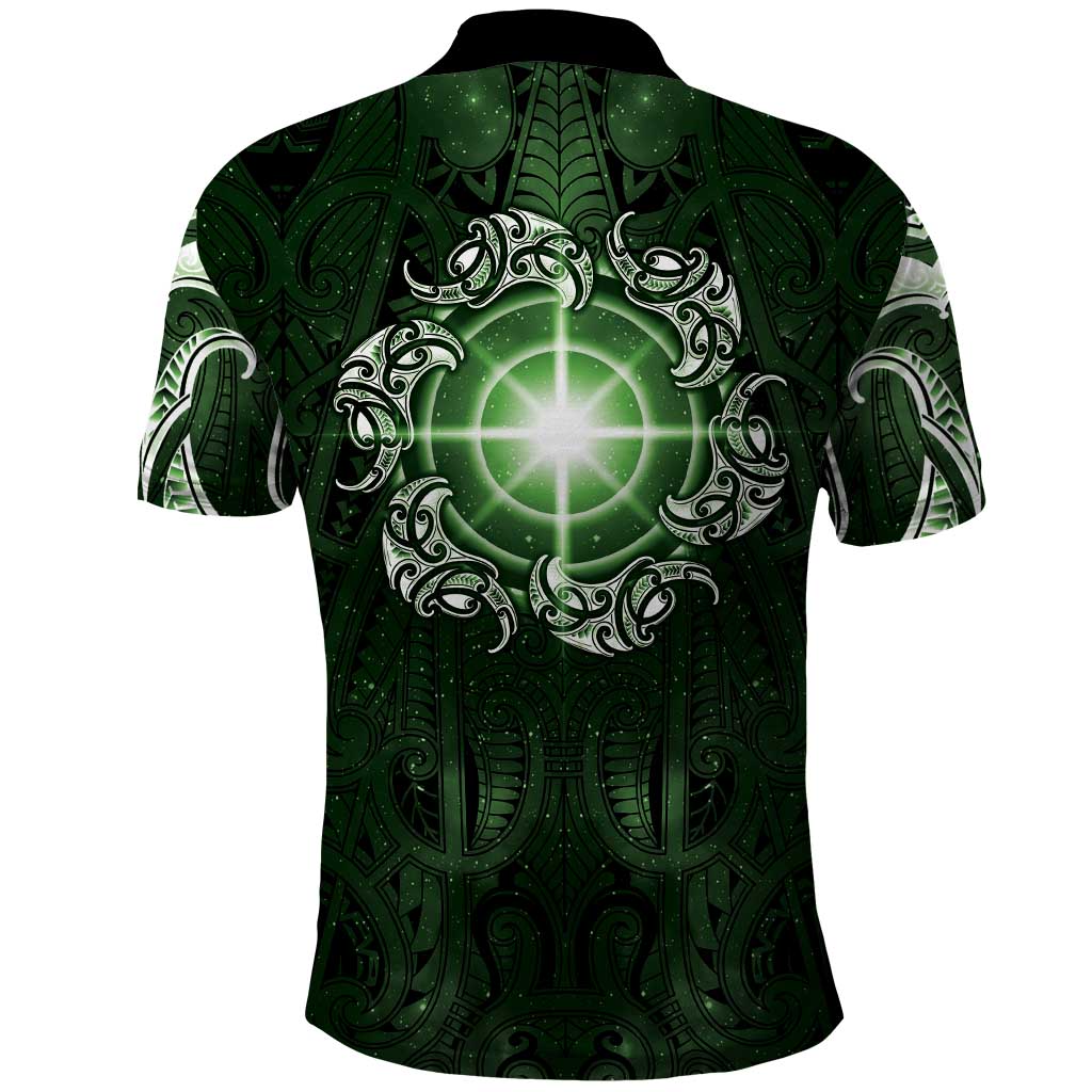 New Zealand Matariki Tupuarangi Polo Shirt Maori Moko Green Galaxy LT05 - Polynesian Pride