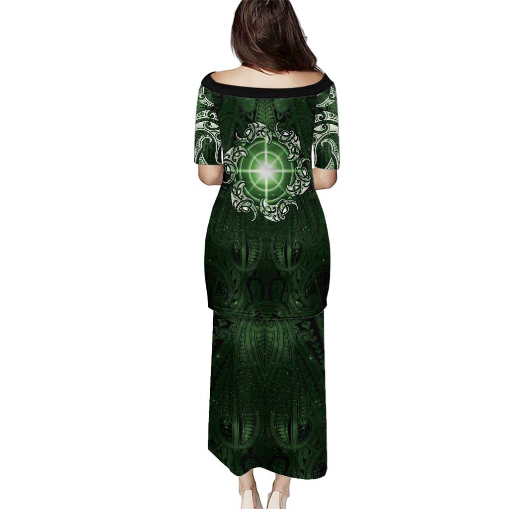 New Zealand Matariki Tupuarangi Puletasi Maori Moko Green Galaxy