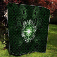New Zealand Matariki Tupuarangi Quilt Maori Moko Green Galaxy LT05 - Polynesian Pride