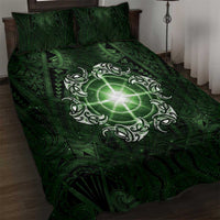 New Zealand Matariki Tupuarangi Quilt Bed Set Maori Moko Green Galaxy LT05 Green - Polynesian Pride
