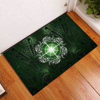 New Zealand Matariki Tupuarangi Rubber Doormat Maori Moko Green Galaxy LT05 - Polynesian Pride