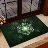 New Zealand Matariki Tupuarangi Rubber Doormat Maori Moko Green Galaxy LT05 - Polynesian Pride