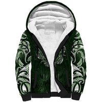 New Zealand Matariki Tupuarangi Sherpa Hoodie Maori Moko Green Galaxy