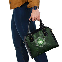 New Zealand Matariki Tupuarangi Shoulder Handbag Maori Moko Green Galaxy LT05 - Polynesian Pride