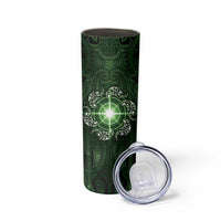 New Zealand Matariki Tupuarangi Skinny Tumbler Maori Moko Green Galaxy LT05 - Polynesian Pride