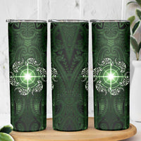 New Zealand Matariki Tupuarangi Skinny Tumbler Maori Moko Green Galaxy LT05 - Polynesian Pride