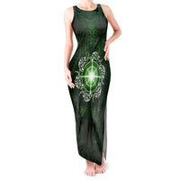 New Zealand Matariki Tupuarangi Tank Maxi Dress Maori Moko Green Galaxy LT05 Women Green - Polynesian Pride