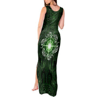 New Zealand Matariki Tupuarangi Tank Maxi Dress Maori Moko Green Galaxy LT05 - Polynesian Pride