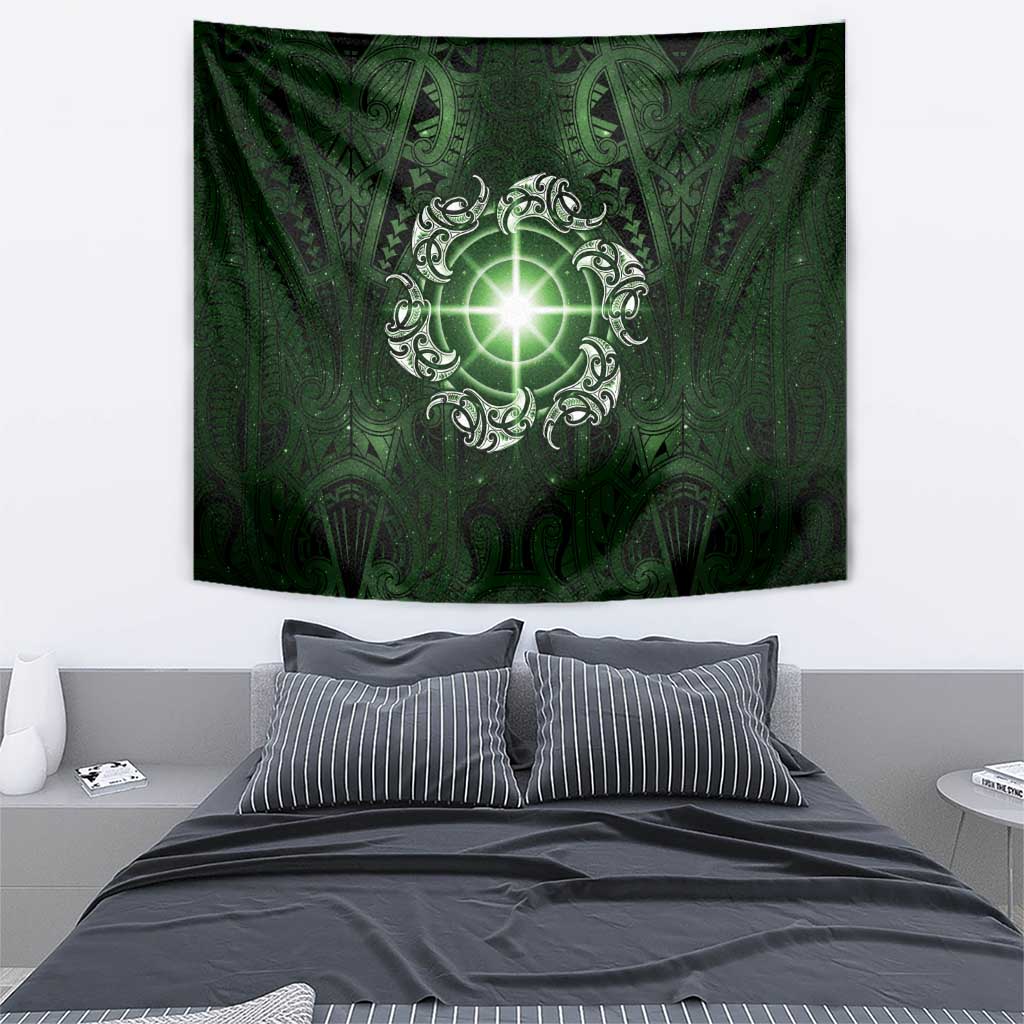 New Zealand Matariki Tupuarangi Tapestry Maori Moko Green Galaxy LT05 - Polynesian Pride